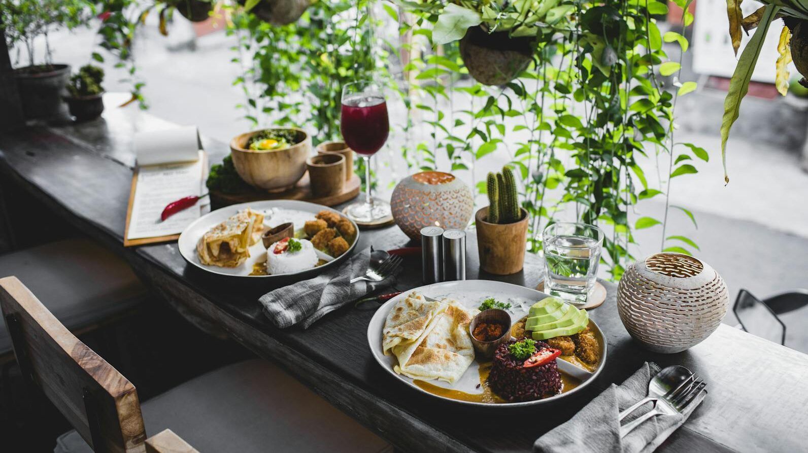 Plate of colorful vegetarian dishes in Costa Rica