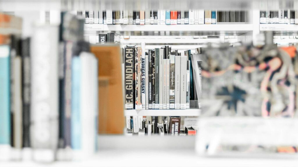 assorted books on bookshelves